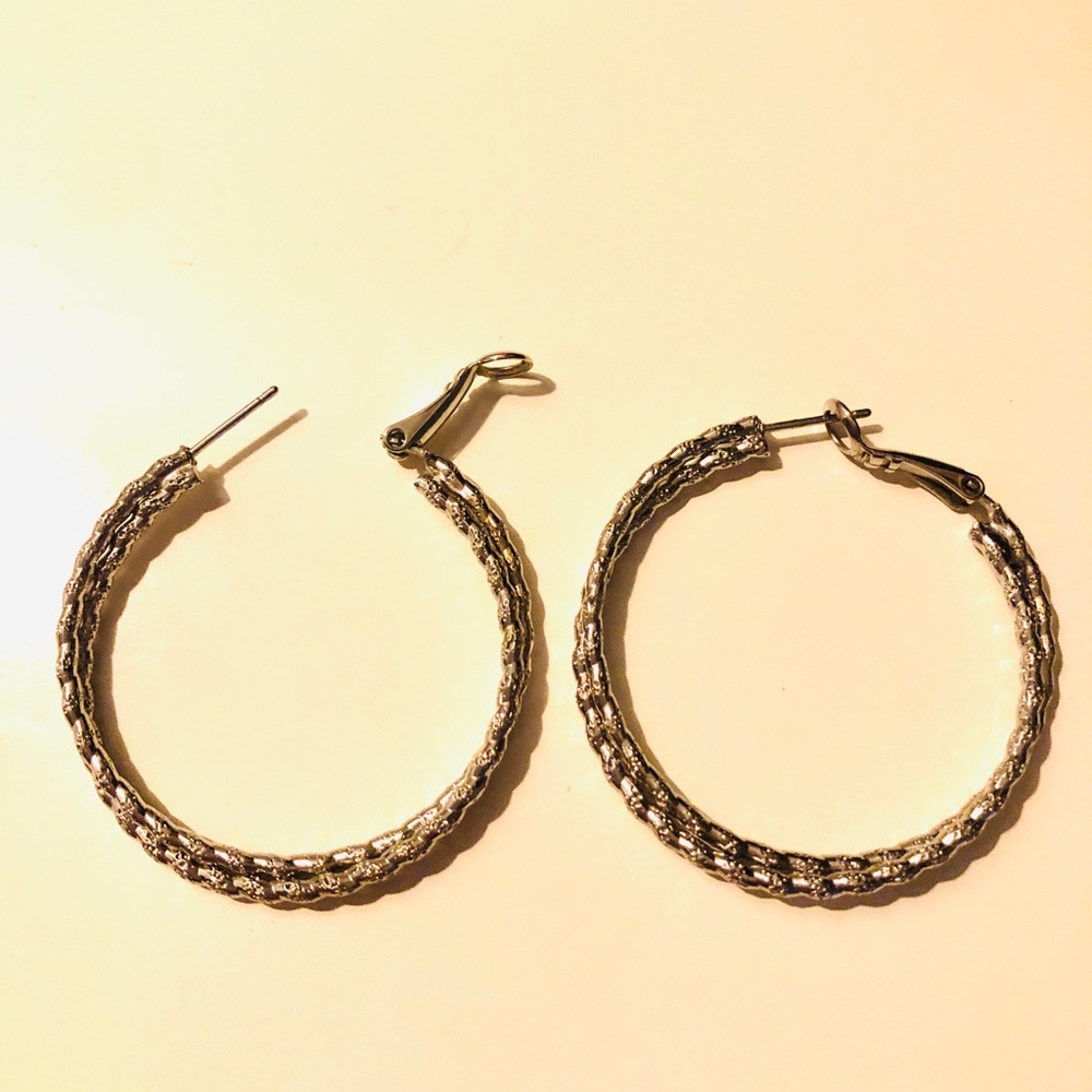 Large Silver Hoops